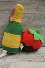 Load image into Gallery viewer, Food Pairs Plush Chocolate Dipped Strawberries and Sparkling Beverage - New