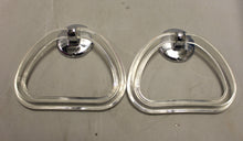 Load image into Gallery viewer, Vintage Retro Clear Lucite Chrome Wall Mount Bathroom Towel Holders - Used