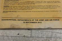 Load image into Gallery viewer, US Military Hand Receipt Covering End Item - 14 Sept 2012 - Used