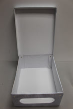 Load image into Gallery viewer, Vintage Quilted Storage Box - 16" x 12" x 7" - Blue &amp; White - Used