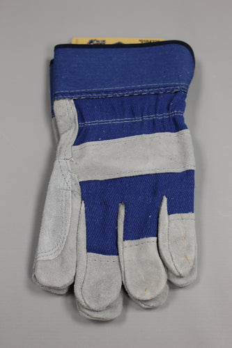 Blue Hawk Large Male Polyester Leather Palm Work Gloves - #0184235 - New