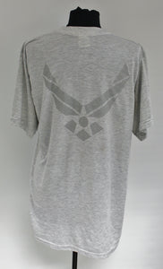 AF Air Force PT Physical Fitness T-Shirt - Short Sleeve - Small - Grey - Used