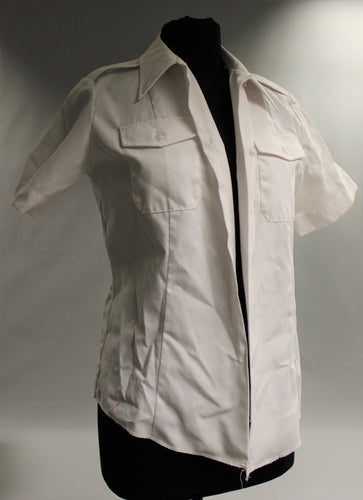 US Navy Woman's White Short Sleeve Tuck In Shirt - Bust 32/Neck 13 - Used