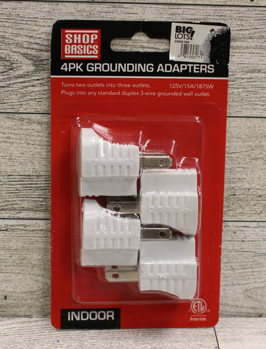 Shop Basics 4 Pack Gounding Adapters - White - New