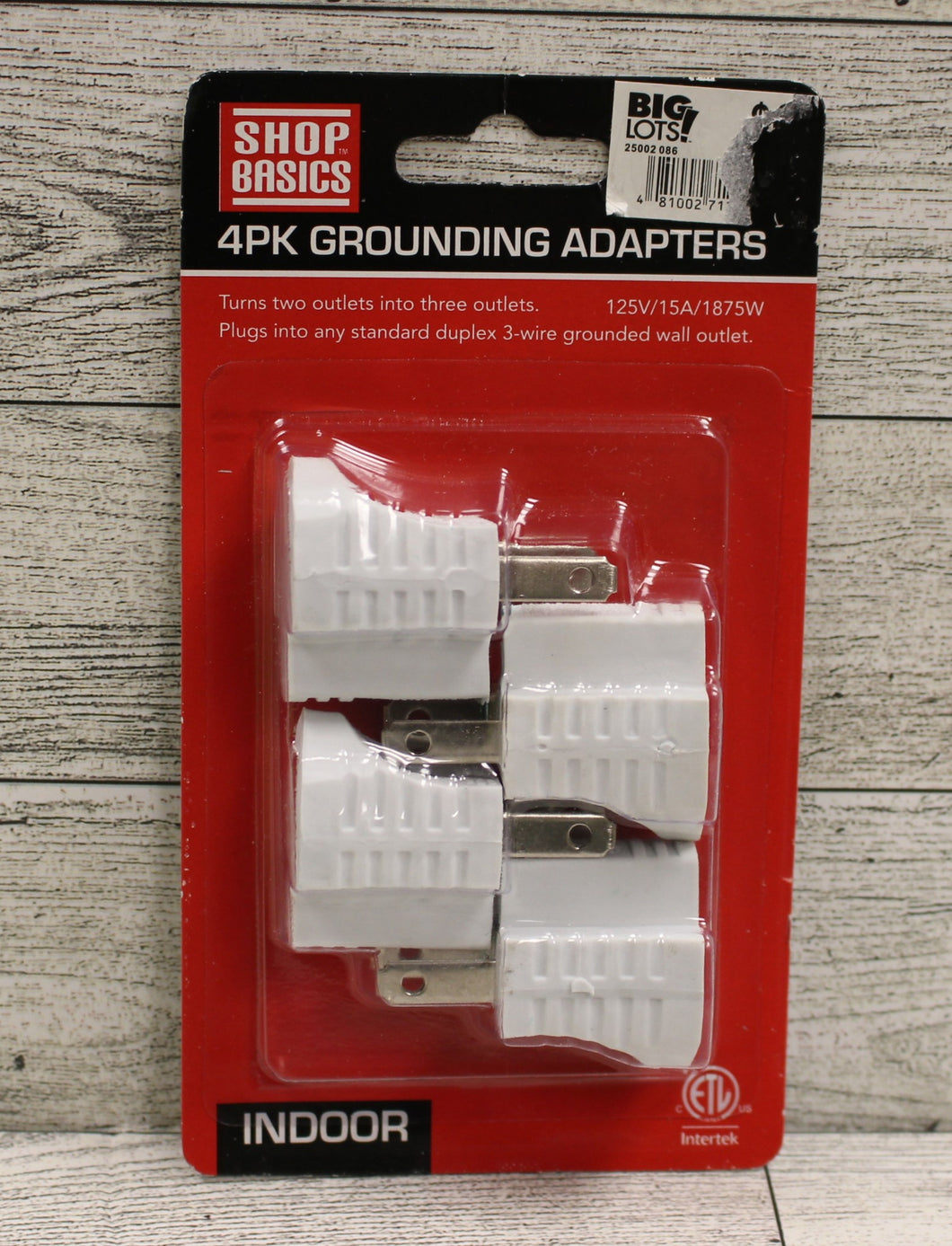 Shop Basics 4 Pack Gounding Adapters - White - New
