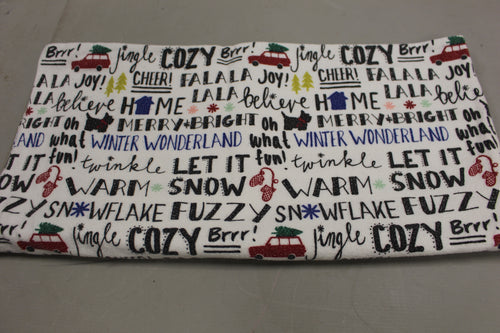 Christmas Fleece King Pillowcase - 36” x 18” - Scottie Dogs & Holiday Words