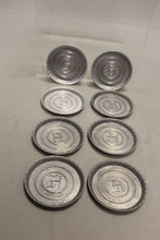 Load image into Gallery viewer, Vintage MCM Initial H Aluminum Drink Coasters - Set of 8 - Used