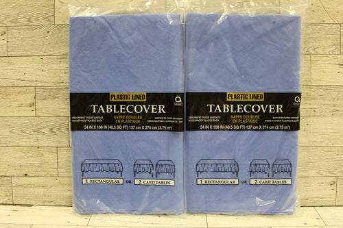 Plastic Lined Tablecover - Blue - 54