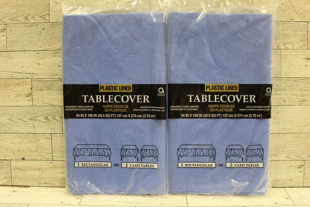 Plastic Lined Tablecover - Blue - 54