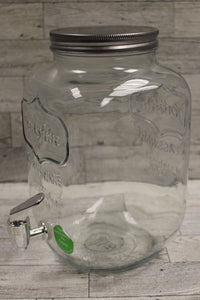 Yorkshire Glassware 1 Gallon Beverage or Sun Tea Dispenser - Metal Lid - New