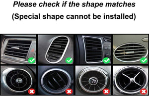 10 Pcs PVC Car Air Conditioner Vent Outlet Trim Strip Accessorie - Red - New