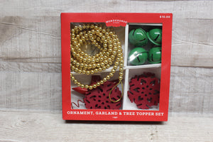 Wondershop By Target Ornament, Garland and Tree Topper Set -New
