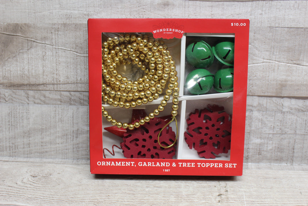Wondershop By Target Ornament, Garland and Tree Topper Set -New