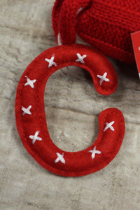 Wondershop By Target Pompom Mini Holiday Stocking With Initial Charm -New