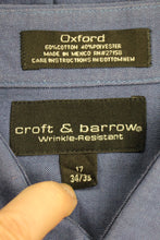 Load image into Gallery viewer, Croft and Borrow Men&#39;s Dress Button Up Shirt Size 34/35 -Blue -Used