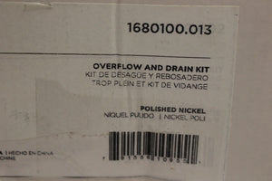 American Standard Overflow and Drain Kit - 1680100.013 - Polished Nickel - New