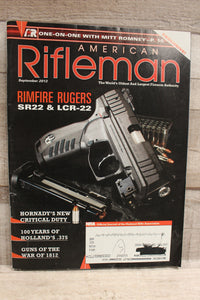 American Rifleman Magazine -September 2012 -Used