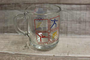 1980 L.A. Olympic Committee 1984 Olympics Clear Mug Coffee Cup McDonald's -Used