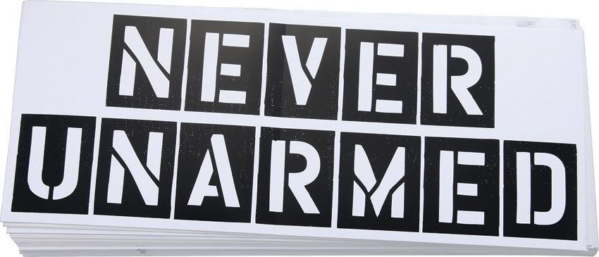 Never Unarmed Bumper Sticker - 10.75