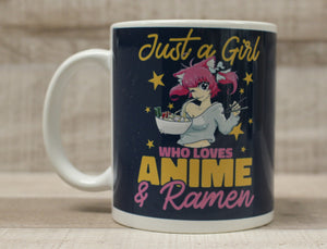Just a Girl Who Loves Anime & Ramen Coffee Cup Mug - New