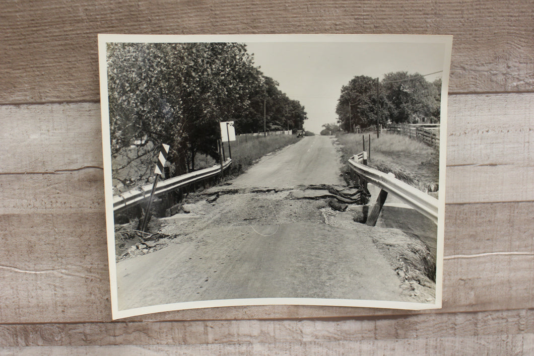 Vintage Authentic and Original Flood Damage Street Photo -Used