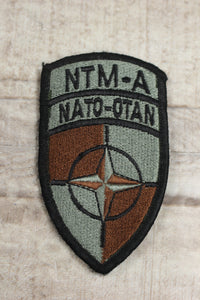 NTM-A NATO Training Mission Afghanistan Patch With Hook and Loop Back -Used