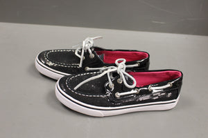 Sperry Womens Canvas Top-Sider Shoe. Size: 2.5M, Black/Pink