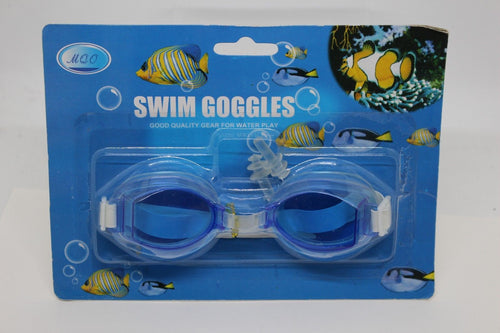 MQO Blue & White Swim Goggles, MQO-2006, New