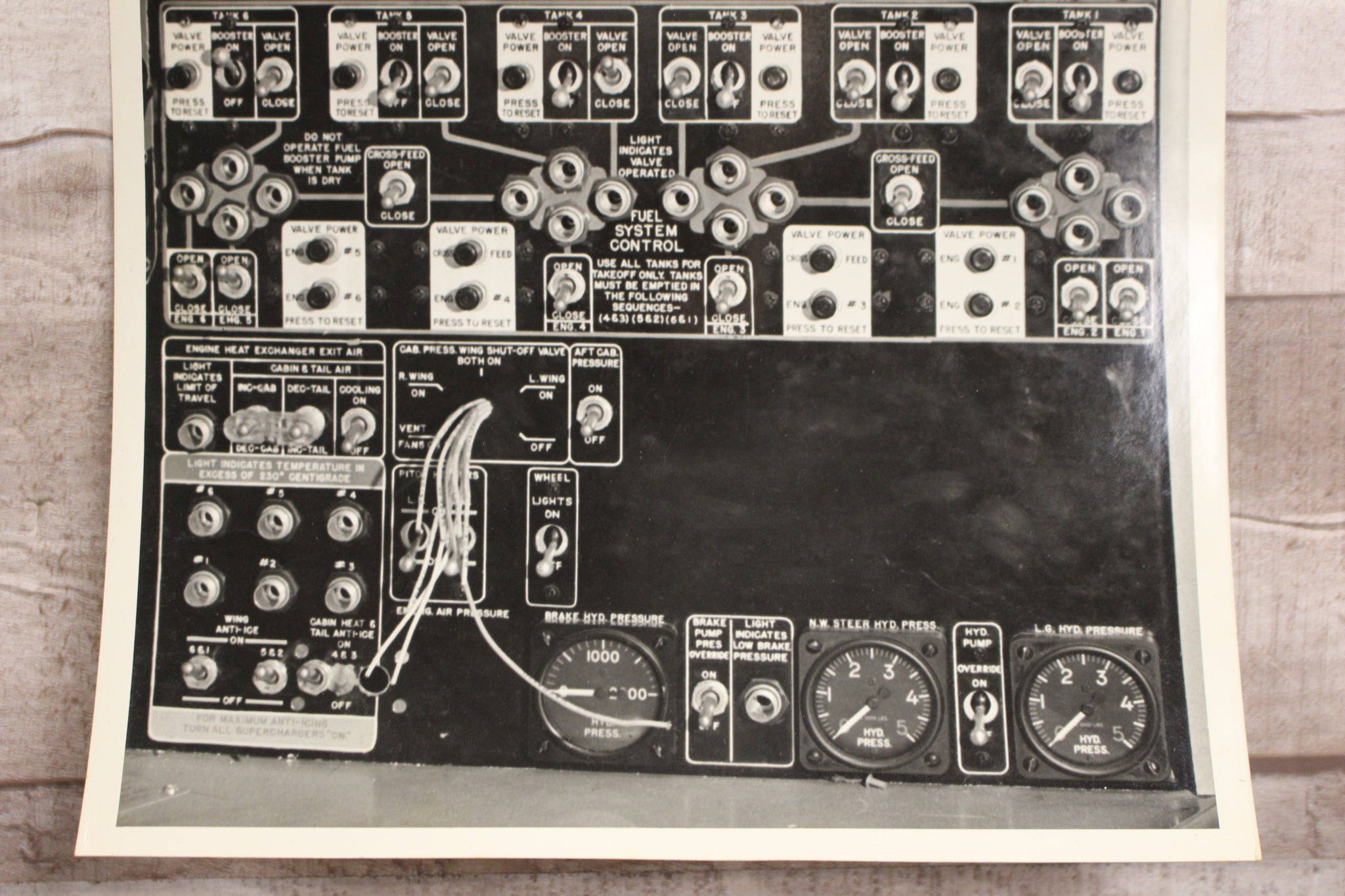Military Instrument Panel Vintage Authentic and Original Photo Of Plane Instrument Panel -Used ...