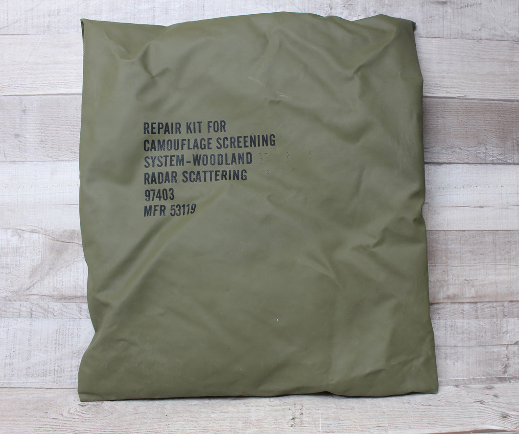 Camouflage Screening System Woodland Repair Kit Carrying Case Bag - New Dirty
