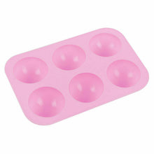 Load image into Gallery viewer, Half Sphere Chocolate Silicone Mold Tray Jelly Bombe Cake - Makes 3 Spheres Pink