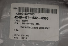 Load image into Gallery viewer, Uvex XMF Tactical Safety Googles Replacement Lens, Gray, 4240-01-632-6963, New