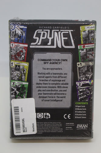 Spynet Strategy Card Game, Z-Man Games, by Richard Garfield, B076B5VGKL, New!