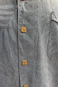 Jamaica Jaxx Men's Button Up Hawaiian Shirt Size L -Blue -Used