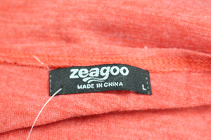 Zeagoo Women's Boat Neck Mesh Sleeve Shirt Size L -Red -New