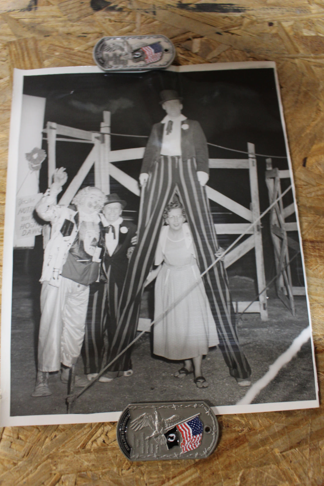 Vintage Authentic and Original Photo Woman Posing With Clown -Used