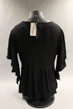 Load image into Gallery viewer, Zeagoo Women&#39;s Low Hem Pleated Tunic V Neck Short Sleeve Size XXL -Black -New