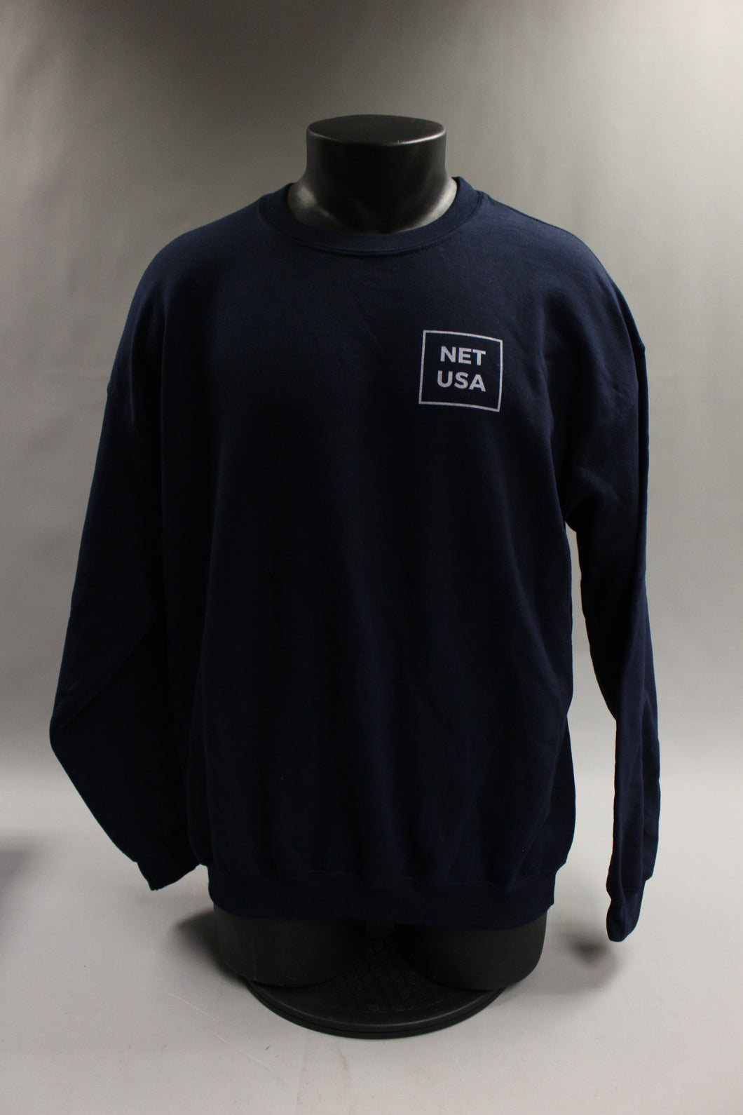 Gildan NET USA Crewneck Sweater Sweatshirt - Navy Blue - Large - Excellent
