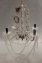 Load image into Gallery viewer, Tiffany Collection All Crystal Beaded Mini Swag Chandelier W/ 4 Lights - Silver