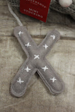 Load image into Gallery viewer, Wondershop By Target Pompom Mini Holiday Stocking With Initial Charm Grey -New