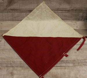 Vintage WWII Signal Flag Semaphore Flag - Red/White - Used