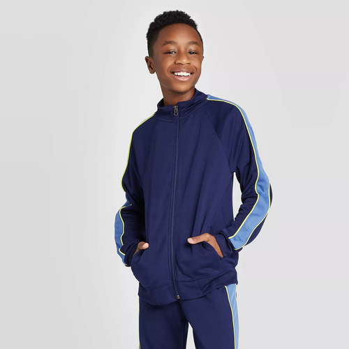 Cat & Jack Boys' Track Sweatshirt - Navy - XSmall (4/5) - New
