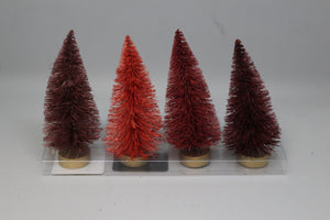Target Brand Bottle Brush Tree Set Of 4 4 1/8" Tall -New