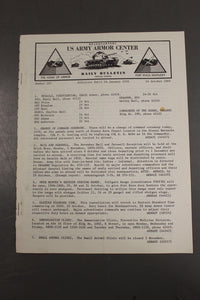 US Army Armor Center Daily Bulletin Official Notices, Year: 1969
