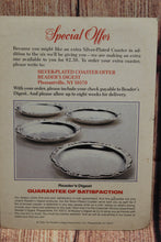 Load image into Gallery viewer, Reader&#39;s Digest Silver-Plated Coaster - New