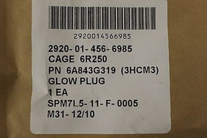 Glow Plug for a Detroit Diesel 8V71, NSN: 2920-01-456-6985, P/N:6A843G319, New!