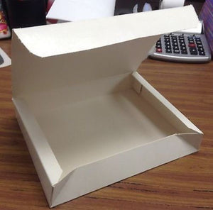 25 Sperring White Corp Paperboard Folding Lunch Box 9 3/4" x 7 13/16" x 5/8" New