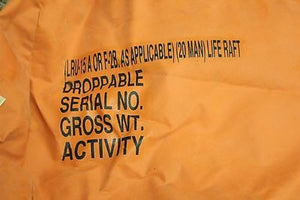 20 Man Life Raft Carrying Case, P/N 63A80H6-1, Includes rip cord, New!