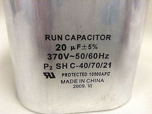 Lot of 50 Supco Oval Run Capacitor, CR20X370, 20 MFD x 370 V Single Oval, New