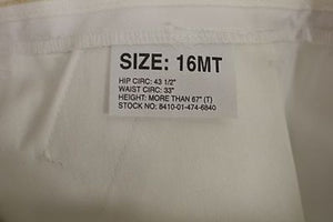 US Navy Women's White Dress Slacks/Pants, Size: 16 MT, 8410-01-474-6840, New